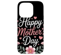 Happy Mother's Day Floral Cœurs Couronne Fleurie Maman Coque pour iPhone 14 Pro