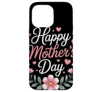 Happy Mother's Day Floral Cœurs Couronne Fleurie Maman Coque pour iPhone 14 Pro Max