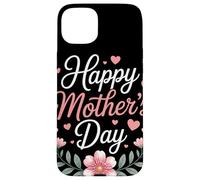 Happy Mother's Day Floral Cœurs Couronne Fleurie Maman Coque pour iPhone 15 Plus