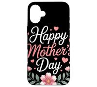 Happy Mother's Day Floral Cœurs Couronne Fleurie Maman Coque pour iPhone 16 Plus