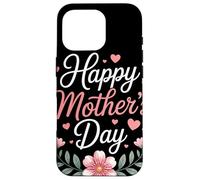 Happy Mother's Day Floral Cœurs Couronne Fleurie Maman Coque pour iPhone 16 Pro