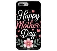 Happy Mother's Day Floral Cœurs Couronne Fleurie Maman Coque pour iPhone 7 Plus/8 Plus