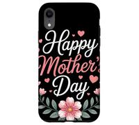 Happy Mother's Day Floral Cœurs Couronne Fleurie Maman Coque pour iPhone XR