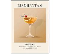 Happy Motive - Poster de cocktail de qualité supérieure au choix au format A3 ou A4 - Impression de qualité supérieure sur papier de 300 g - Décoration murale pour bar, cuisine et bar à domicile,
