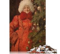 Happy Mrs Claus Xmas Puzzle 1000 Pieces Cadeau Unique Jeu Éducatif Défi Jouet À De Qualité Supérieure Peinture Art pour Adultes Et Enfants À Partir De 14 Ans 1000pcs (75x50cm)