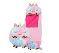 Happy Nappers Sac de Couchage pour Enfants - Licorne Arc-en-Ciel - Jouet en Peluche, Sac de Couchage Confortable et Oreiller Moelleux Tout en Un - Joli Cadeau d'anniversaire - Idéal pour Les Jeux, la