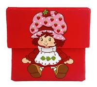 Happy Nappers Shortcake aux fraises : boîte de rangement de 25,4 cm - Poubelle sur le thème des personnages rouges, récipient de rangement en tissu, couvercle ouvrant, peut contenir des jouets, des
