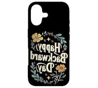 Happy National Backward Day Texte Floral inversé Coque pour iPhone 17