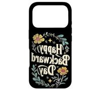 Happy National Backward Day Texte Floral inversé Coque pour iPhone 17 Pro