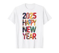 Happy New Year 2025 Gold Eve Party Family Christmas T-Shirt