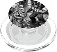 Happy New Year 2026 Chat Selfie Bigfoot Times Square NYC PopSockets PopGrip pour MagSafe