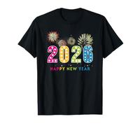 Happy New Year 2026 Fireworks - Marquee Numbers Family Party T-Shirt