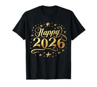 Happy New Year 2026 Gold Party Eve Family Christmas T-Shirt