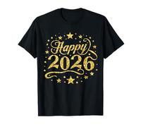 Happy New Year 2026 Gold Party Eve Family Christmas T-Shirt