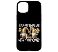 Happy New Year and Hanging with My Gnomies Funny Champagne Coque pour iPhone 15 Plus
