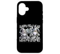 Happy New Year Gnomes Funny Saying Hanging with My Gnomies Coque pour iPhone 16