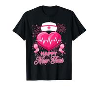 Happy New Year Nurses Heartbeat New Year Eve Party 2026 T-Shirt