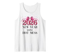 Happy New Year Same Hot Mess 2026 New Year Coquette Pink Bow Débardeur