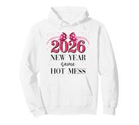 Happy New Year Same Hot Mess 2026 New Year Coquette Pink Bow Sweat à Capuche