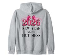 Happy New Year Same Hot Mess 2026 New Year Coquette Pink Bow Sweat à Capuche