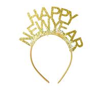 Happy New Year - Serre-tête pour le Nouvel An - Décoration à paillettes - Argenté - Pour adultes - Accessoire de bandeau pour le Nouvel An - Costume de couronne pour enfants - Doré