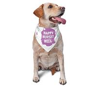 Happy Nurse's Week Dog Bandanas Pet Scarf Triangle Bib Cats Réglable Foulard Accessoires pour Petit Moyen Grand Chiot