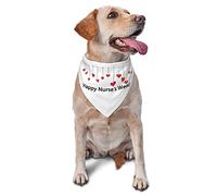 Happy Nurse's Week Dog Bandanas Pet Scarf Triangle Bib Cats Réglable Foulard Accessoires pour Petit Moyen Grand Chiot