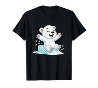 Happy Ours Polaire Glissant sur Glace Joie d'hiver T-Shirt