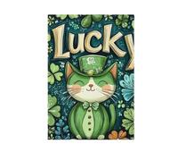 Happy Patrick's Day Sweet Outdoor Drapeaux & bannières Happy New Year Bannière pour décoration de cour 71 x 101 cm double face