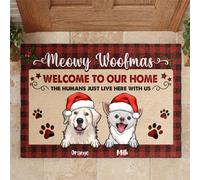 Happy Pawliday - Bienvenue chez Nous (Chiens Et Chats) - Personnalisé Paillasson D'Entree Résister À La Saleté Tapis De Bain Absorbant Paillasson De Bienvenue pour D'Entrée Salon Terrasse 40X60Cm