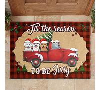 Happy Pawliday - Bienvenue chez Nous - Chiens Personnalisés Paillasson De Bienvenue Anti-Poussière Tapis De Bain Absorbant Tapis De Porte pour D'Entrée Salon Terrasse 40X60Cm