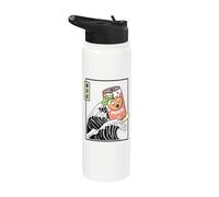 Happy Peach Soda Surfing Kanagawa Wave Kawaii Esthétique Stainless Steel Insulated Water Bottle