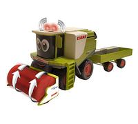 Happy People Claas Kids Lexion 34542 Moissonneuse-batteuse + remorque de Coupe avec véhicule Lumineux et sonore, Vert