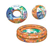 Happy People - Disney Stitch Jeu de Piscine 3-teilig Pataugeoire Balle pour