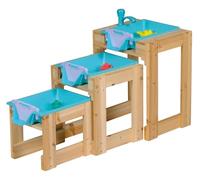 Happy People Lot de 3 Tables de Jeu d'eau, avec Fonction écrou, raccord de Tuyau Standard, Jouet d'eau d'extérieur pour Jardin et terrasse, Robuste, résistant aux intempéries, favorise la motricité