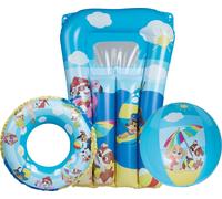 Happy People - Paw Patrol Set de 3 Plage - Ballon d'eau, Bouée & Matelas gonflable se baigner barboter