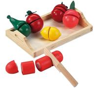 Happy People People-Holztablett-45007 45007 Fruits et légumes en Bois, Multicolore, 20.5x13x3.5 cm