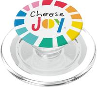 Happy Place Inspirational Choisissez Joy Rainbow Burst PopSockets PopGrip pour MagSafe
