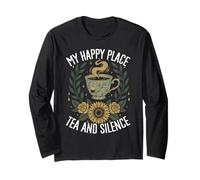 Happy Place Tea Silence Amateur de thé Manche Longue