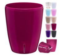 Happy Plants Pot à orchidées, diamètre : 12,5 cm, avec indicateur de niveau d'eau intégré, pot de fleurs auto-irrigant, avec mèche, système d'auto-irrigation pour orchidées, cerise, 1,3 l