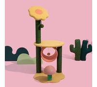 Happy & Polly Arbre à Chat en Forme de Tournesol de 90 cm pour Petits Chats, abri Stable, Facile à Assembler, avec hamac Doux, Meubles, Centre d'activités pour Chatons