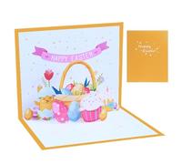 Happy Pop-Up Cartes de Pâques, papier pop-up de Pâques - Pop-up 3D Cils de salutation à Pâques - Accessoires de célébration, souvenirs de printemps heureux, cartes postales de vacances pour les