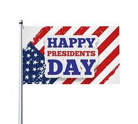 Happy Presidents Day Drapeau d'extérieur en polyester avec œillets en laiton, drapeaux de 3 x 5 pi