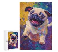 Happy Pug Painting Puzzle 1000 Pièces Educa Jouet en Bois Cadeau Unique Décoration Intérieure Jeu Éducatif Challenge Toy Adultes Et Enfants À Partir De 14 Ans 1000 PCS