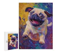 Happy Pug Painting Puzzle 1000 Pièces Educa Jouet en Bois Cadeau Unique Décoration Intérieure Jeu Éducatif Challenge Toy Adultes Et Enfants À Partir De 14 Ans 500 PCS