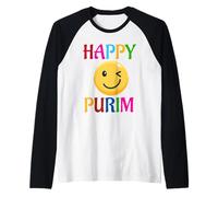 Happy Purim Costume Funny Jewish Face Mask Manche Raglan