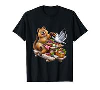 Happy Quokka Partager des Baies Sauvages avec Une Mouette T-Shirt