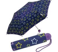 happy rain Ergobrella Kinder-Taschenschirm mit reflektierenden Elementen, étoiles lumineuses, 89 cm, Ludique