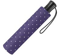 happy rain Mini parapluie de poche pour femme Flash Up Automatique - Pois, Violet profond, 94 cm