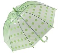 happy rain Parapluie cloche transparent multicolore Big Dots, vert, 92 cm
